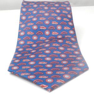 TRIFOREVER Blue Red White Silk Tie Shoes Wheels